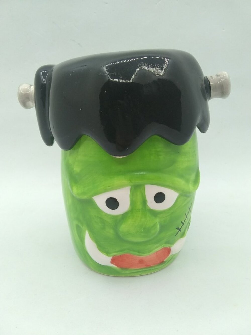 Greenbrier International Ceramic Halloween Frankenstein Lidded Jar